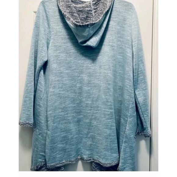Ruby Rd Hoodie Open Cardigan Blue/Gray Pockets NWOT Med - Picture 2 of 7